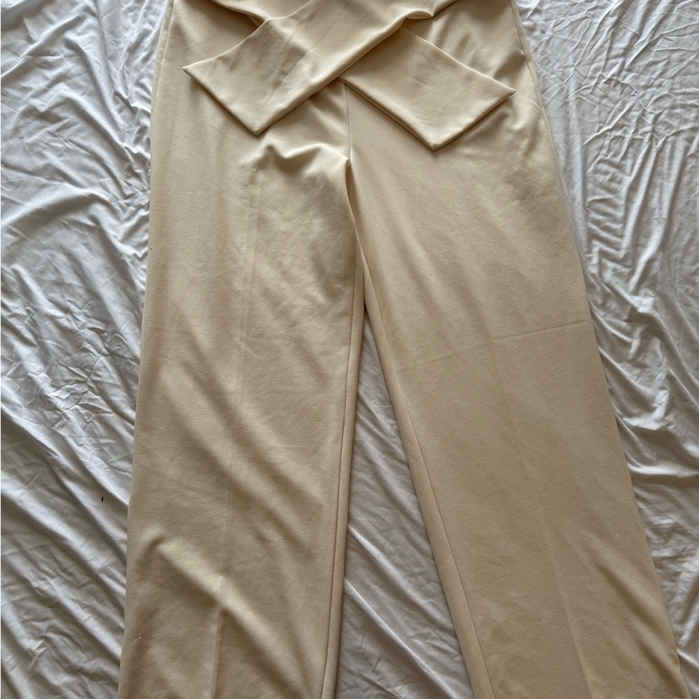 Fashion Nova Cream Wide Leg Pants